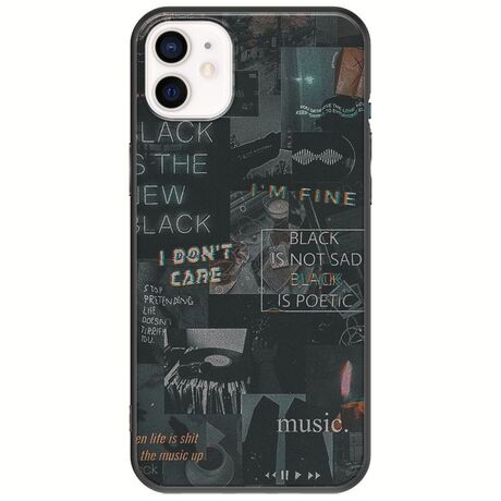 Aesthetic Black iPhone 12 Black TPU (Μαύρη Σιλικόνη)