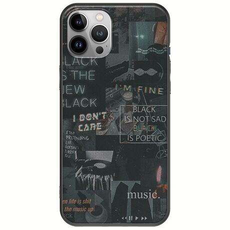 Aesthetic Black iPhone 12 Pro Max Black TPU (Μαύρη Σιλικόνη)