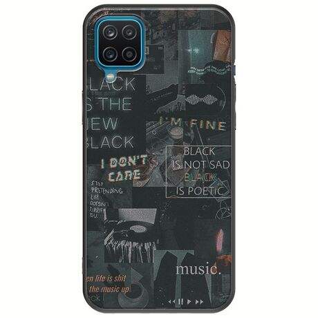 Aesthetic Black Samsung Galaxy A12 Black TPU (Μαύρη Σιλικόνη)