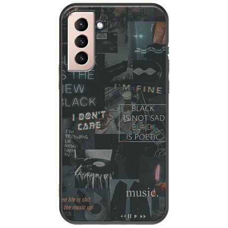 Aesthetic Black Samsung Galaxy S21 Black TPU (Μαύρη Σιλικόνη)