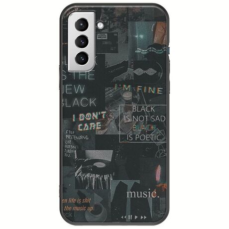 Aesthetic Black Samsung Galaxy S21 Plus Black TPU (Μαύρη Σιλικόνη)