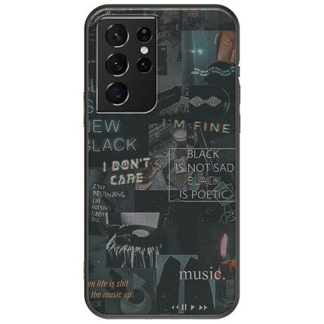 Aesthetic Black Samsung Galaxy S21 Ultra Black TPU (Μαύρη Σιλικόνη)