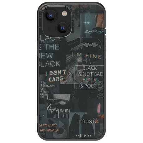 Aesthetic Black iPhone 13 mini Black TPU (Μαύρη Σιλικόνη)