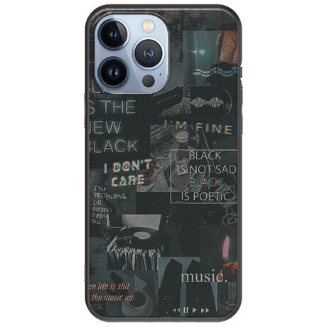 Aesthetic Black iPhone 13 Pro Black TPU (Μαύρη Σιλικόνη)