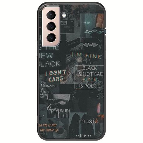 Aesthetic Black Samsung Galaxy S21 FE 5G Black TPU (Μαύρη Σιλικόνη)