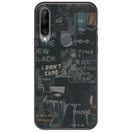 Aesthetic Black Huawei Y6p Black TPU (Μαύρη Σιλικόνη)