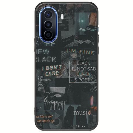 Aesthetic Black Huawei Nova Y70 Black TPU (Μαύρη Σιλικόνη)