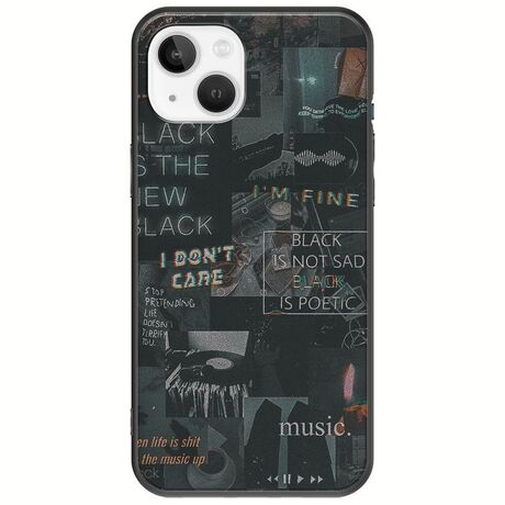 Aesthetic Black iPhone 14 Black TPU (Μαύρη Σιλικόνη)