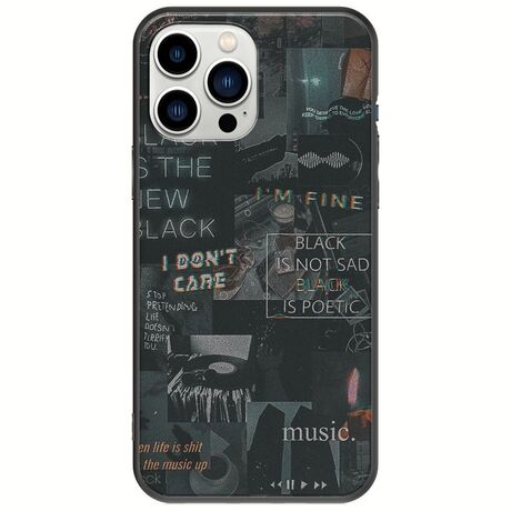 Aesthetic Black iPhone 14 Pro Black TPU (Μαύρη Σιλικόνη)
