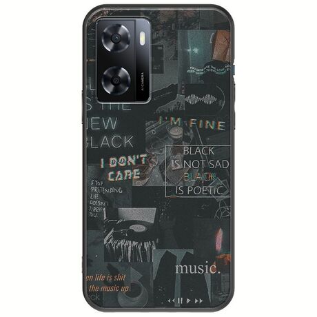 Aesthetic Black Oppo A57s Black TPU (Μαύρη Σιλικόνη)