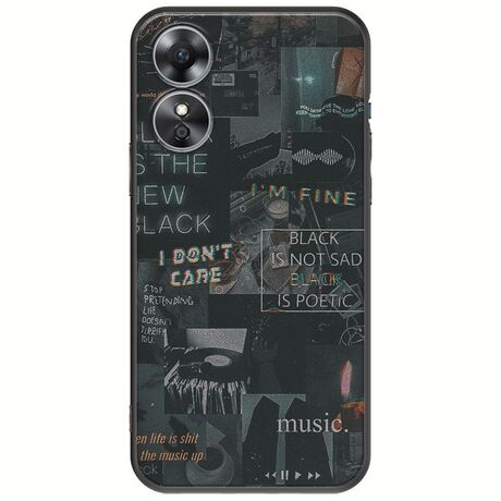 Aesthetic Black Oppo A17 Black TPU (Μαύρη Σιλικόνη)