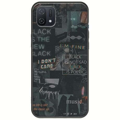 Aesthetic Black Oppo A16K Black TPU (Μαύρη Σιλικόνη)