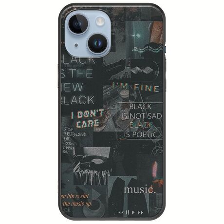 Aesthetic Black iPhone 15 Black TPU (Μαύρη Σιλικόνη)