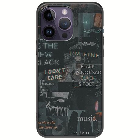 Aesthetic Black iPhone 15 Pro Black TPU (Μαύρη Σιλικόνη)