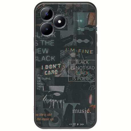 Aesthetic Black Realme C51 Black TPU (Μαύρη Σιλικόνη)