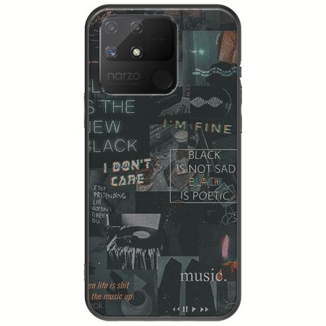Aesthetic Black Realme Narzo 50A Black TPU (Μαύρη Σιλικόνη)