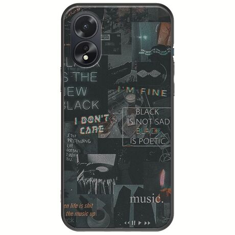 Aesthetic Black Oppo A38 Black TPU (Μαύρη Σιλικόνη)