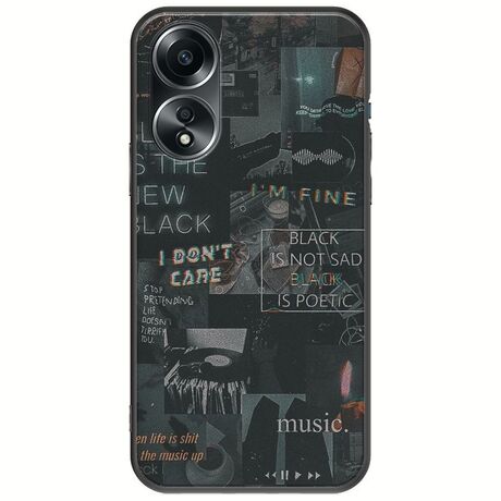 Aesthetic Black Oppo A78 5G Black TPU (Μαύρη Σιλικόνη)