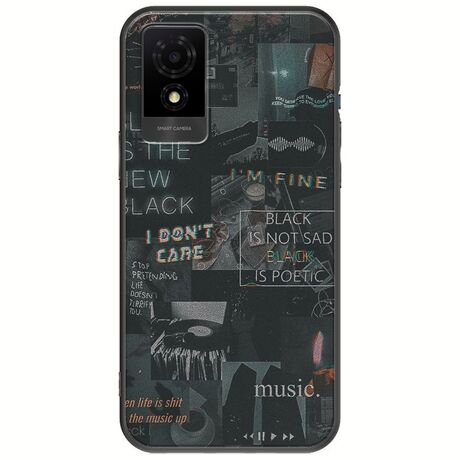 Aesthetic Black TCL 501 Black TPU (Μαύρη Σιλικόνη)