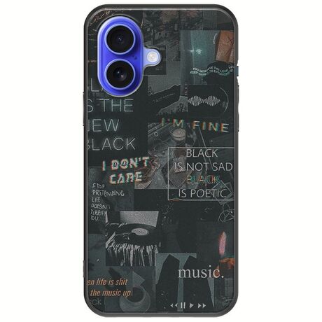 Aesthetic Black iPhone 16 Black TPU (Μαύρη Σιλικόνη)