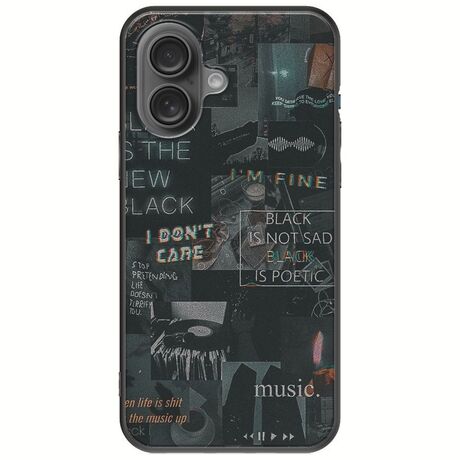 Aesthetic Black iPhone 16 Plus Black TPU (Μαύρη Σιλικόνη)