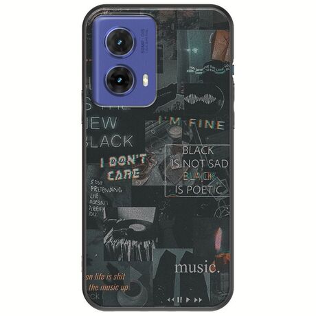 Aesthetic Black Motorola Moto G85 5G Black TPU (Μαύρη Σιλικόνη)