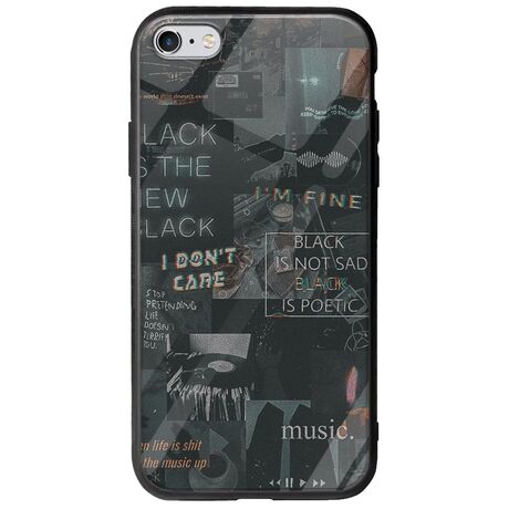 Aesthetic Black iPhone 6 Plus / iPhone 6s Plus Groove TPU (Tempered Glass και TPU)