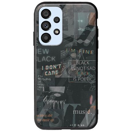 Aesthetic Black Samsung Galaxy A53 5G Groove TPU (Tempered Glass και TPU)