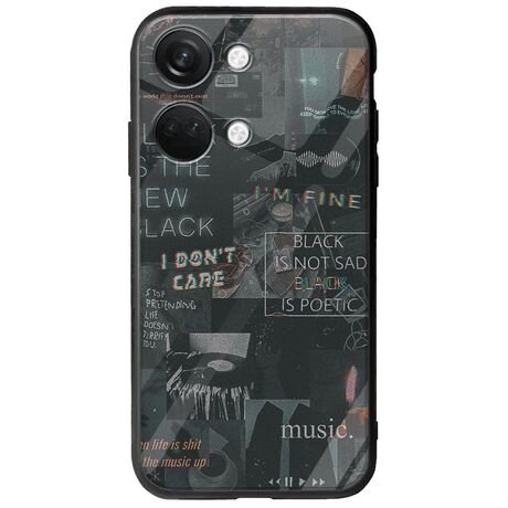 Aesthetic Black OnePlus Nord 3 5G Groove TPU (Tempered Glass και TPU)