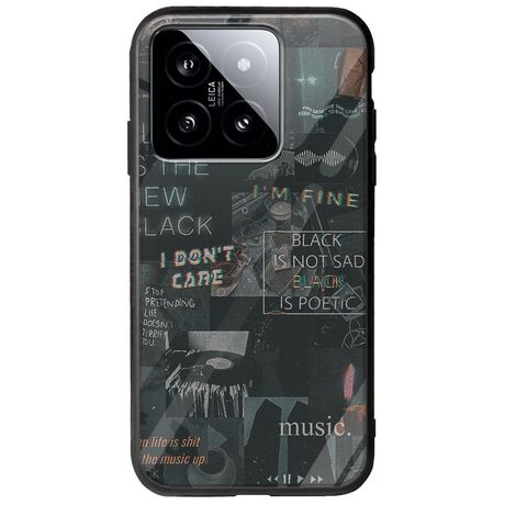 Aesthetic Black Xiaomi 14T 5G Groove TPU (Tempered Glass και TPU)