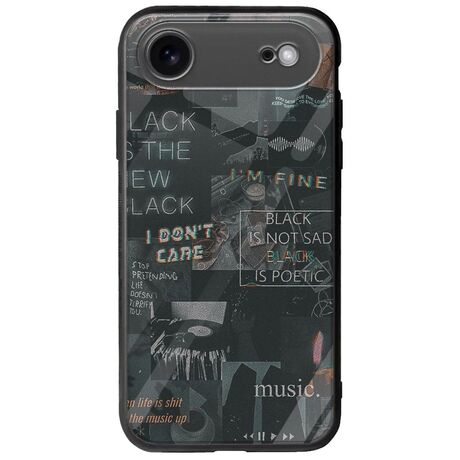 Aesthetic Black iPhone Air Groove TPU (Tempered Glass και TPU)