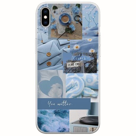 Aesthetic Blue iPhone X / XS Flexible TPU (Διάφανη Σιλικόνη)