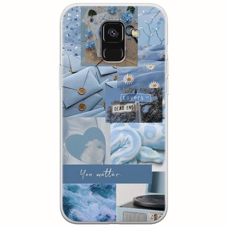 Aesthetic Blue Samsung Galaxy A8(2018) Flexible TPU (Διάφανη Σιλικόνη)
