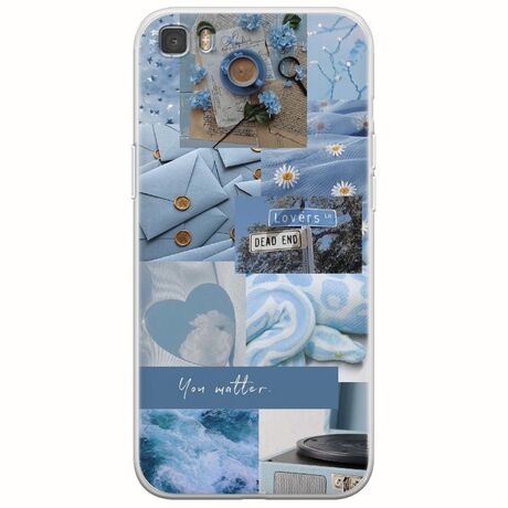 Aesthetic Blue Huawei P8 Lite Flexible TPU (Διάφανη Σιλικόνη)