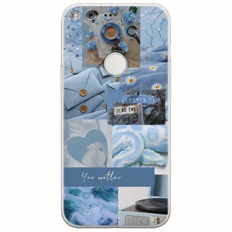 Aesthetic Blue Google Pixel Flexible TPU (Διάφανη Σιλικόνη)