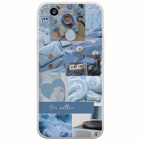 Aesthetic Blue Google Pixel 2 Flexible TPU (Διάφανη Σιλικόνη)