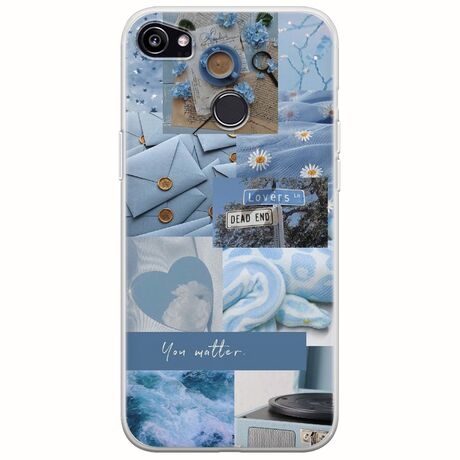 Aesthetic Blue Google Pixel 2XL Flexible TPU (Διάφανη Σιλικόνη)