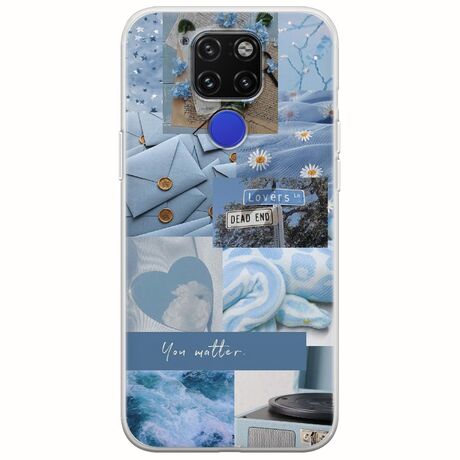 Aesthetic Blue Huawei Mate 20 Flexible TPU (Διάφανη Σιλικόνη)