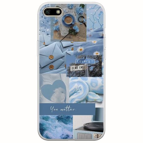 Aesthetic Blue Huawei Y5 2018 Flexible TPU (Διάφανη Σιλικόνη)