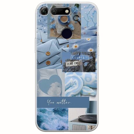 Aesthetic Blue Huawei Honor View 20 Flexible TPU (Διάφανη Σιλικόνη)