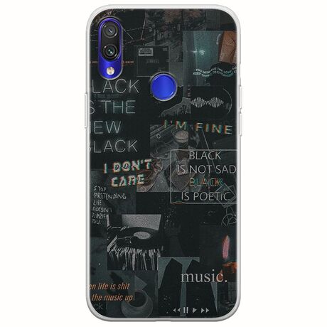 Aesthetic Black Xiaomi Redmi Note 7 Flexible TPU (Διάφανη Σιλικόνη)