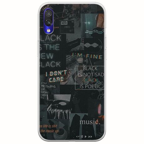 Aesthetic Black Xiaomi Redmi 7 Flexible TPU (Διάφανη Σιλικόνη)