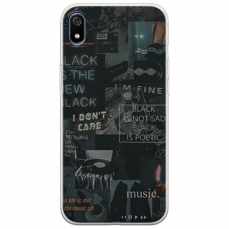 Aesthetic Black Xiaomi Redmi 7A Flexible TPU (Διάφανη Σιλικόνη)