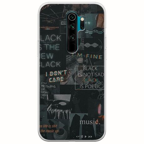 Aesthetic Black Xiaomi Redmi Note 8 Pro Flexible TPU (Διάφανη Σιλικόνη)