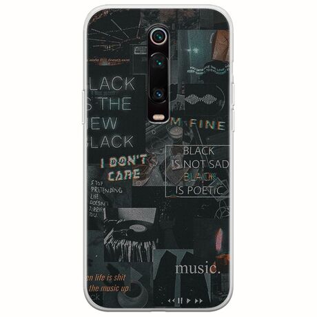 Aesthetic Black Xiaomi Mi 9T / Xiaomi Mi 9T Pro Flexible TPU (Διάφανη Σιλικόνη)