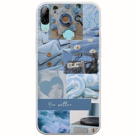 Aesthetic Blue Huawei Y7 2019 Flexible TPU (Διάφανη Σιλικόνη)