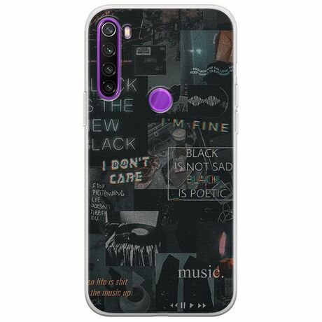 Aesthetic Black Xiaomi Redmi Note 8 Flexible TPU (Διάφανη Σιλικόνη)