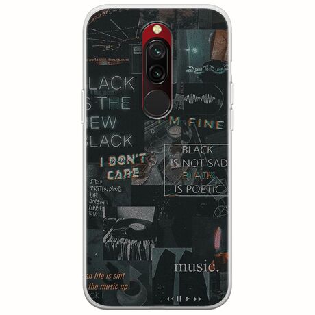 Aesthetic Black Xiaomi Redmi 8 Flexible TPU (Διάφανη Σιλικόνη)