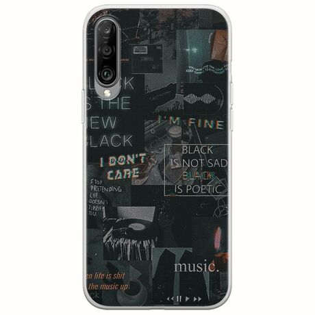 Aesthetic Black Xiaomi Mi 9 Lite Flexible TPU (Διάφανη Σιλικόνη)