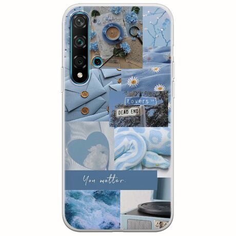 Aesthetic Blue Huawei Nova 5T Flexible TPU (Διάφανη Σιλικόνη)